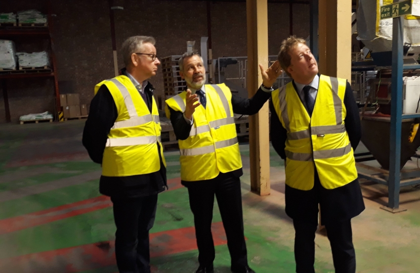 Paul Bristow and Michael Gove MP with Managing Director Peter Fox